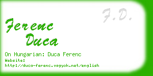 ferenc duca business card